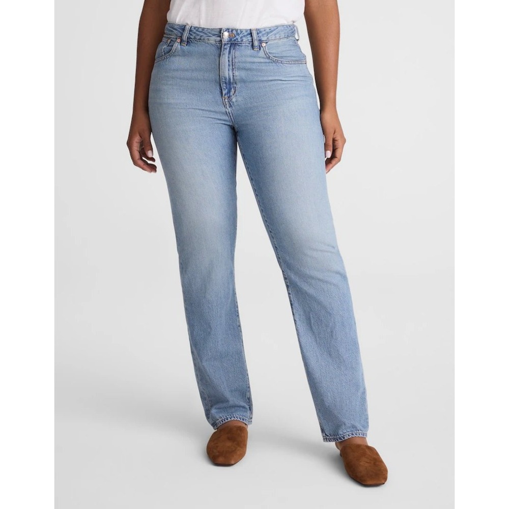 Madewell Curvy Dean Easy Straight Jeans Women 32 Blue Denim Faded Horizon NZ115 - Picture 2 of 12